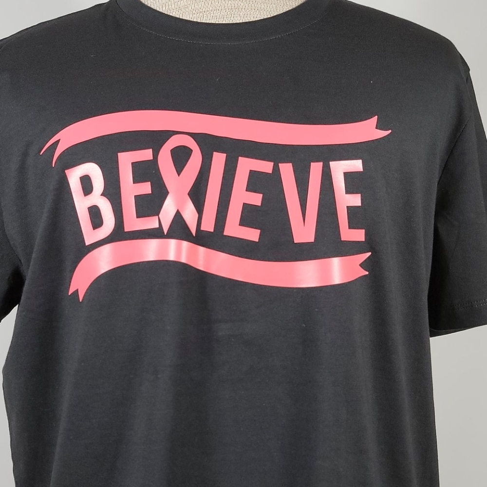 Believe Breast Cancer Awareness Tshirt Size Large